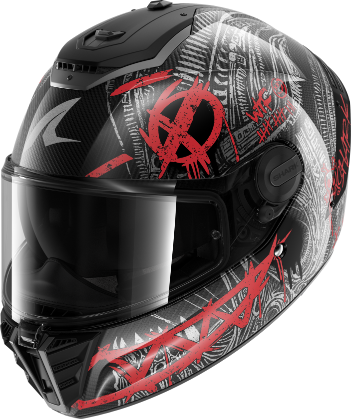 Helhjelm Shark RS Carbon Shiever Karbon/Antrasitt/RødS