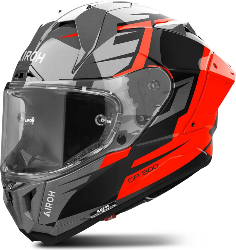 Helhjelm Airoh GP 800 Master Blank Glanset oransjeL
