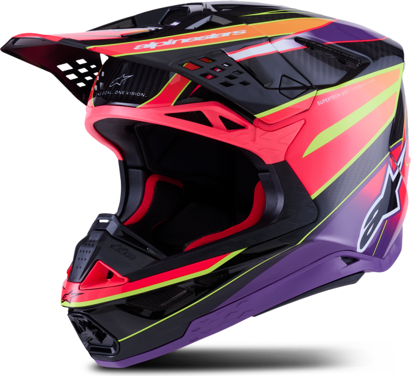 Crosshjelm Alpinestars Supertech S-M10 Era Rosa/Lilla/GulXS