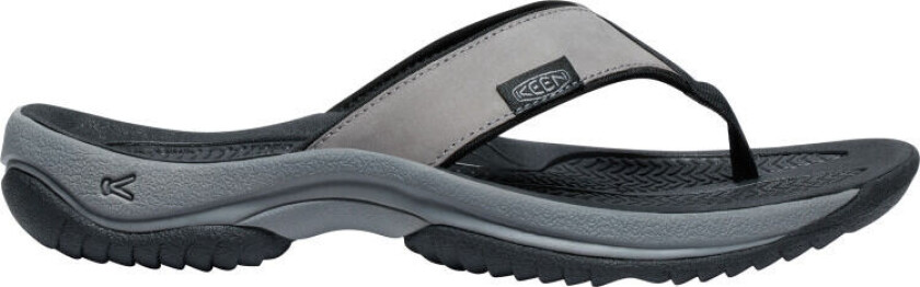 Keen Men's Kona Leather Flip-Flop Steel Grey-Black 42, Steel Grey-Black