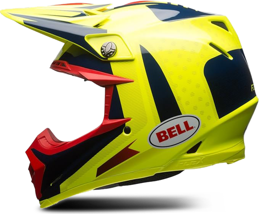 Crosshjelm BELL Moto-9 Flex Vice Blå/GulS