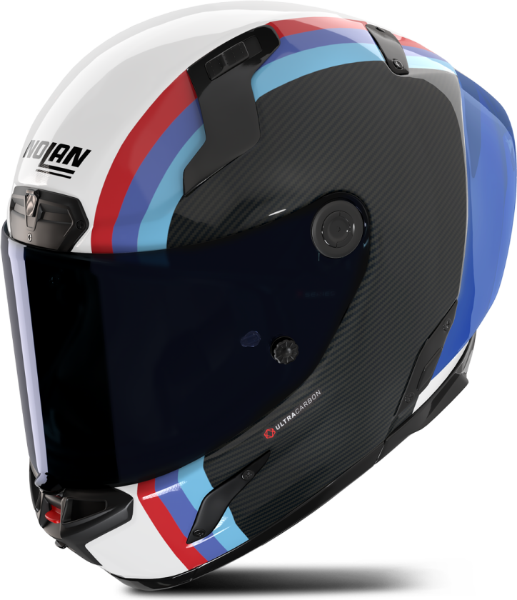 Helhjelm Nolan X-804 RS Gemini Hvit/blå/rød blankXXS