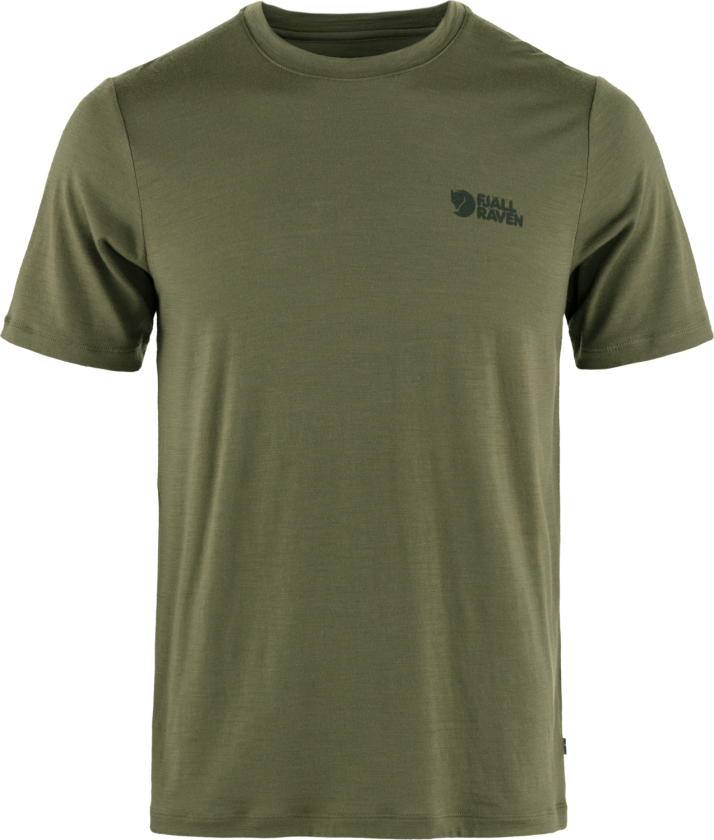 Men's Abisko Wool Logo Short Sleeve Laurel Green L, Laurel Green
