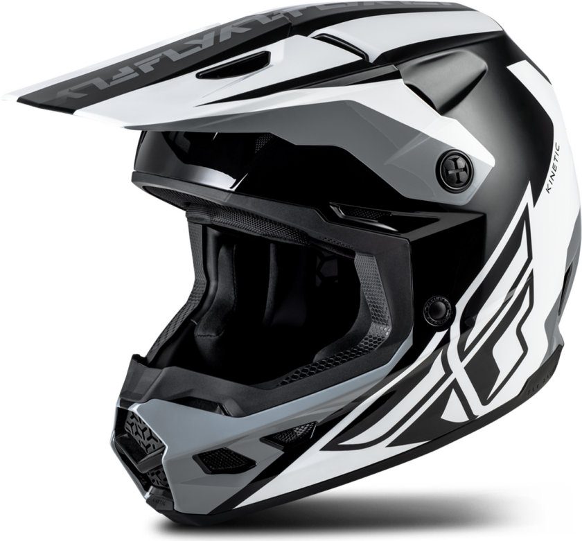 Crosshjelm FLY Racing Kinetic Crest V26 Svart/Hvit/GråM