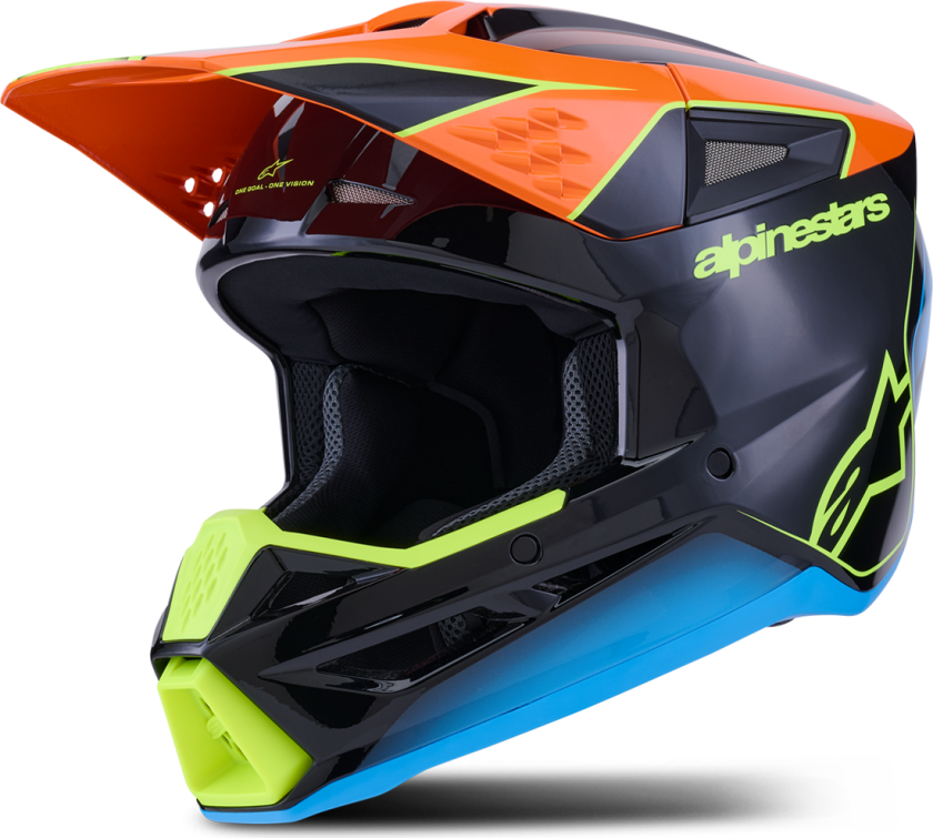 Crosshjelm Alpinestars S-M3 Fray Svart/Oransje/Gul FluoXL