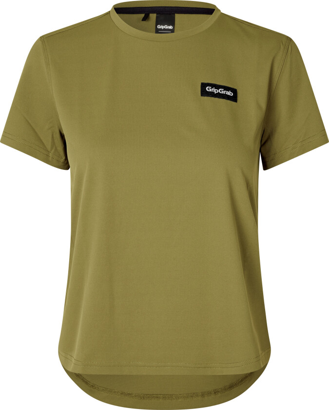 Gripgrab Women's Flow Technical T-Shirt Olive Green XL, Olive Green