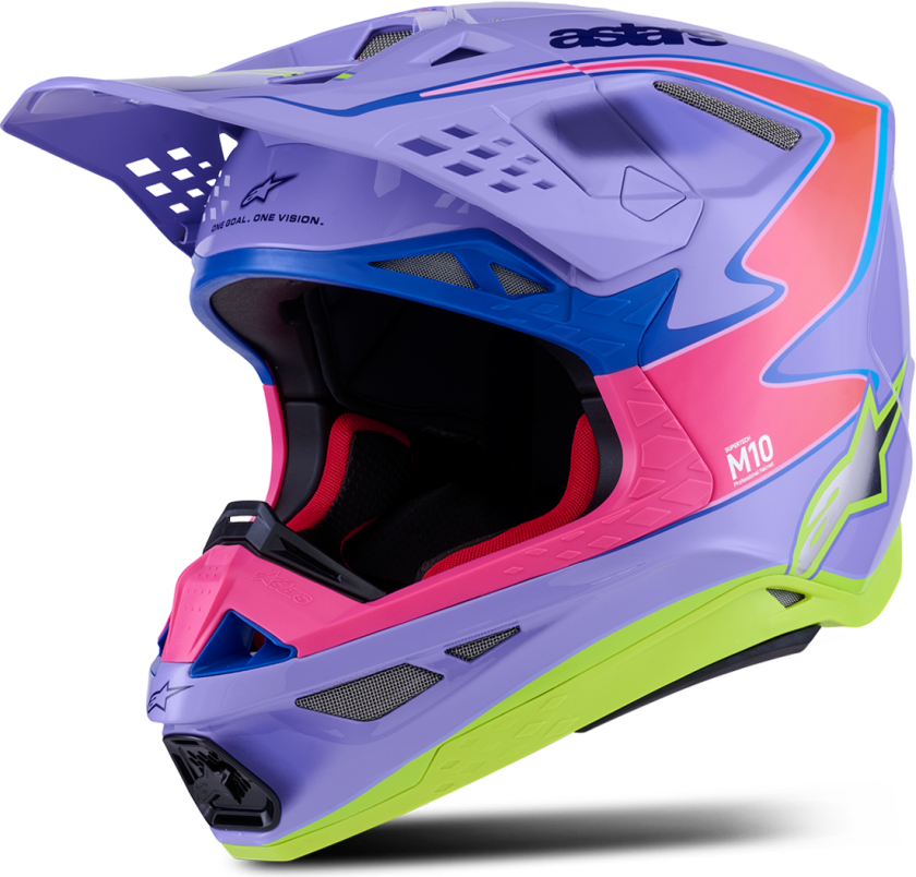 Bilde av Crosshjelm Alpinestars S-M10 Jett Lawrence R01 GLS Lilla/Rosa/GulM