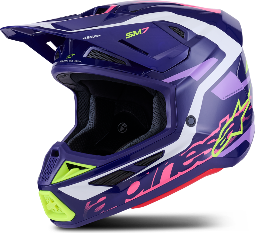 Crosshjelm Alpinestars SM7 Deed Lilla/rosaXL