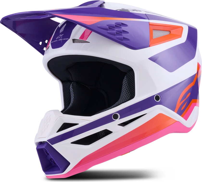 Crosshjelm Alpinestars SM3 Heat Hvit/lilla/rosaXXL