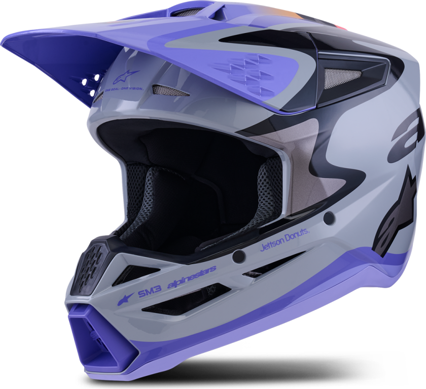 Crosshjelm Alpinestars Jettson SM3 Grå/Lilla/SvartM