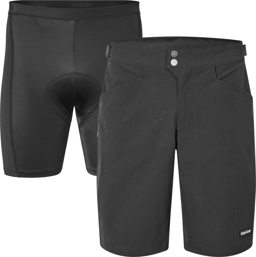 Gripgrab Men's Flow 2in1 Technical Cycling Shorts Black M, Black