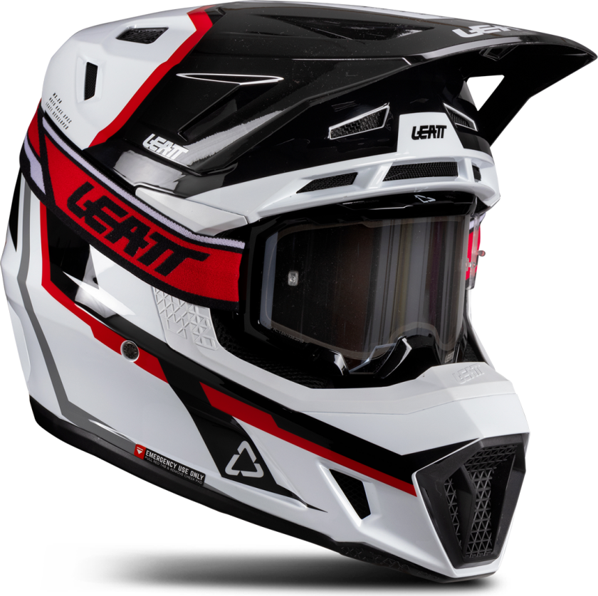 Crosshjelm Sett Leatt Moto 7.5 V26 Med Briller Cross Hvit/rødXL