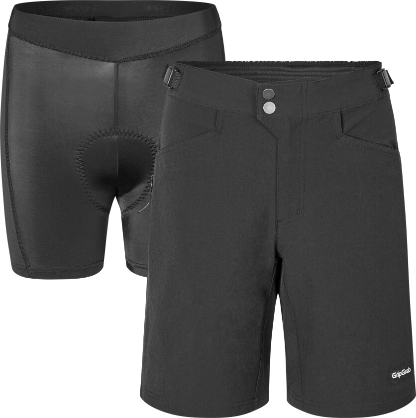 Gripgrab Women's Flow 2in1 Technical Cycling Shorts Black L, Black