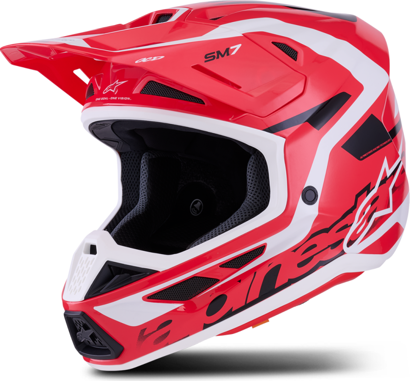Crosshjelm Alpinestars SM7 Deed Rød/svart/hvitM