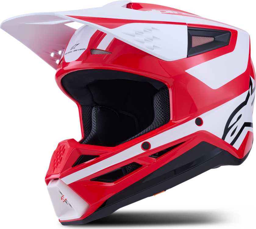Crosshjelm Alpinestars SM3 Heat Rød/hvit/svartXS