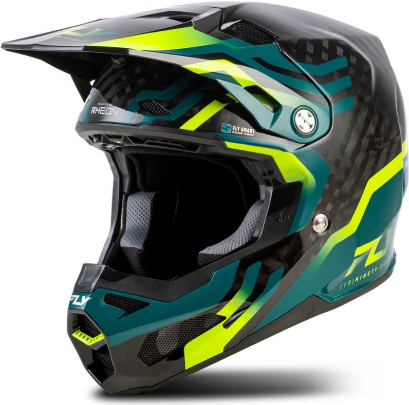 Crosshjelm FLY Racing Formula S Carbon Byte V26 Svart karbon/teal/limegrønnL