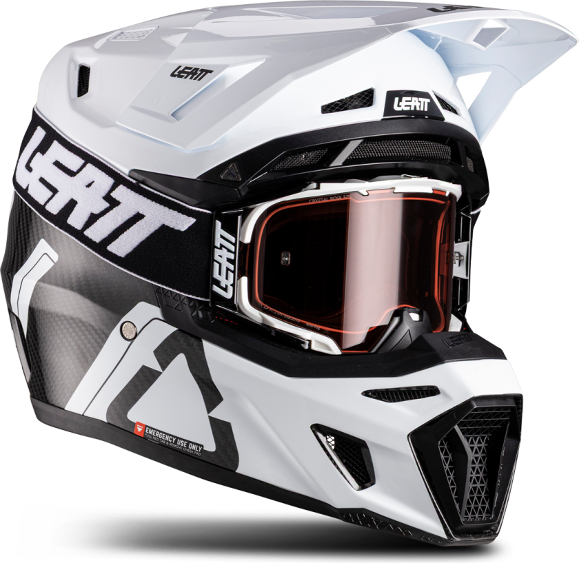 Crosshjelm Leatt Moto 9.5 V26 Kit Med Briller Cross KarbonhvitXXL