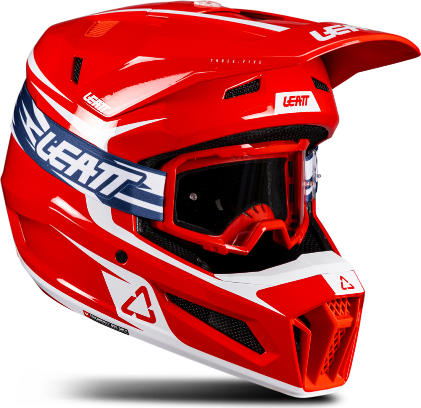 Crosshjelm Kit Leatt Moto 3.5 V26 Med Briller Cross RødXL