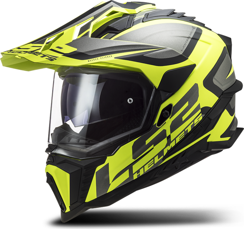 Adventurehjelm LS2 MX701 EXPLORER Alter Matt svart/Hi-Vis gulS