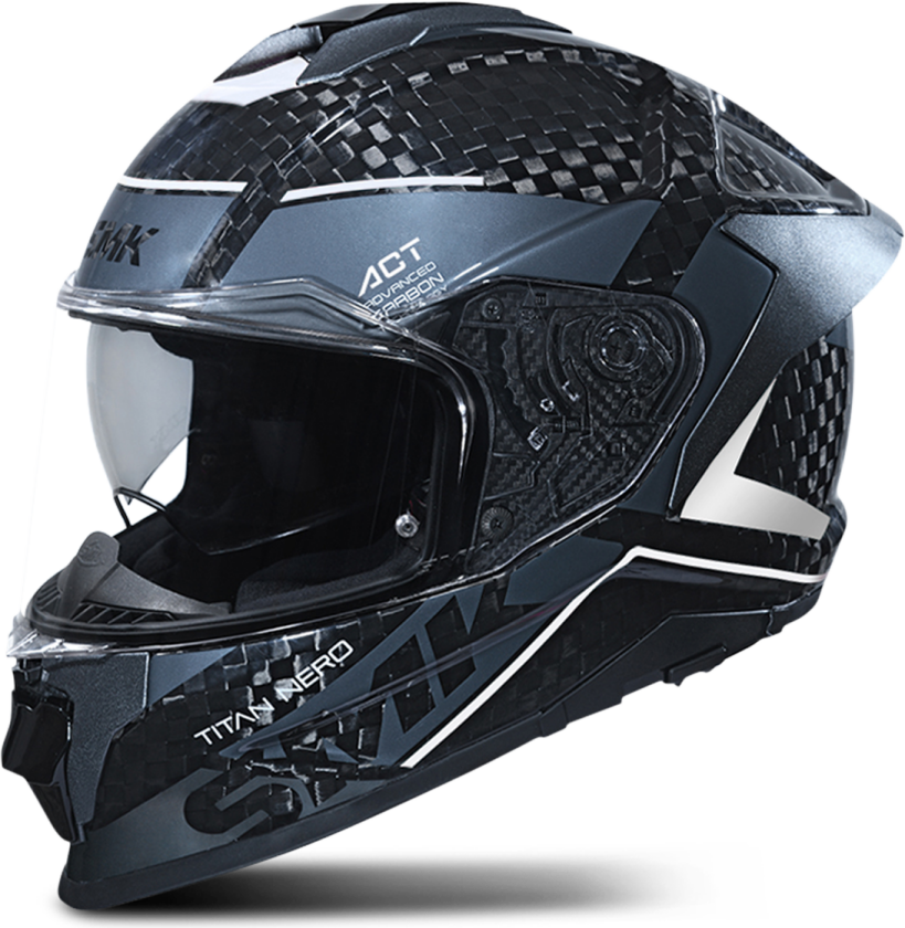 Helhjelm SMK Titan Carbon Solid Karbon Solid Grå/hvitXXL
