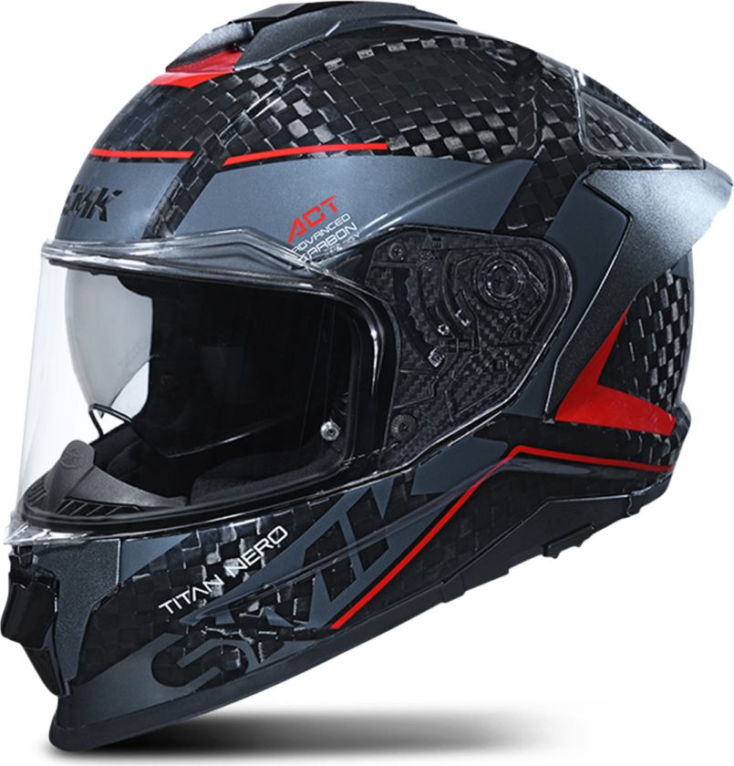 Helhjelm SMK Titan Carbon Solid Karbon Solid Grå/RødXL