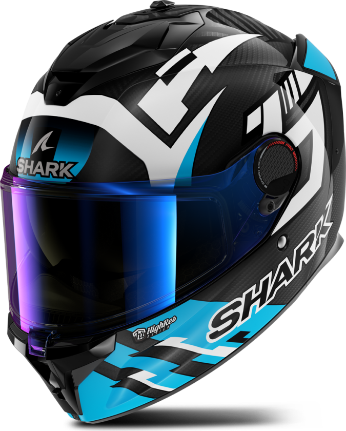 Helhjelm Shark Spartan GT Pro Karbon Hvit/blåS