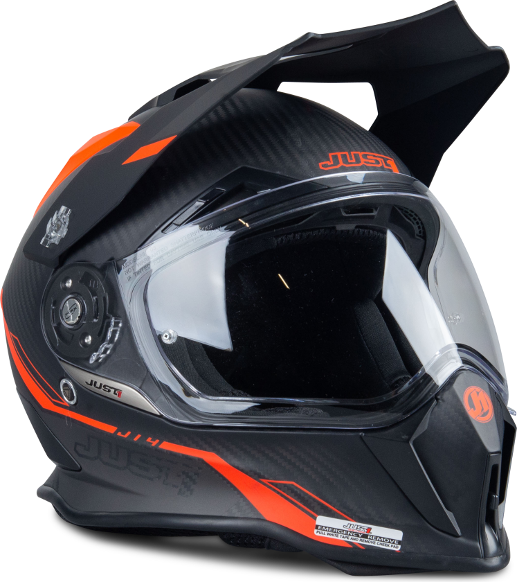 Adventurehjelm Just1 J14 Line Fluo RødXS