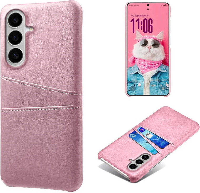 Samsung Galaxy S26 / S26 Pro EIDERWOOD Kunstskinn Deksel m. Kortholder - Rosa
