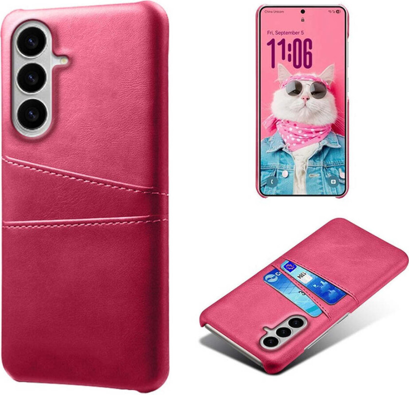 Samsung Galaxy S26 / S26 Pro EIDERWOOD Kunstskinn Deksel m. Kortholder - Pink