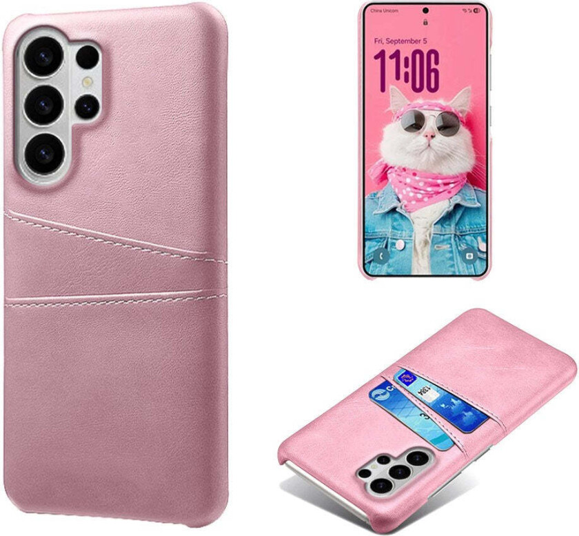 Samsung Galaxy S26 Ultra EIDERWOOD Kunstskinn Deksel m. Kortholder - Rosa