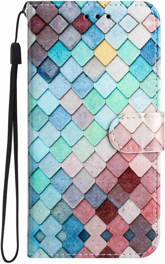 Samsung Galaxy A57 EIDERWOOD Kunstskinn Flip Deksel m. Mønster & Stropp - Rutenett