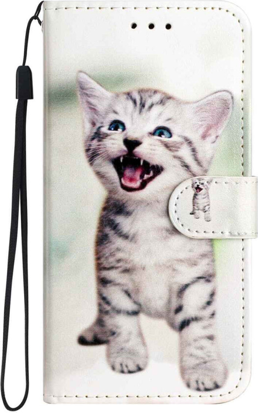 Samsung Galaxy A57 EIDERWOOD Kunstskinn Flip Deksel m. Mønster & Stropp - Katt