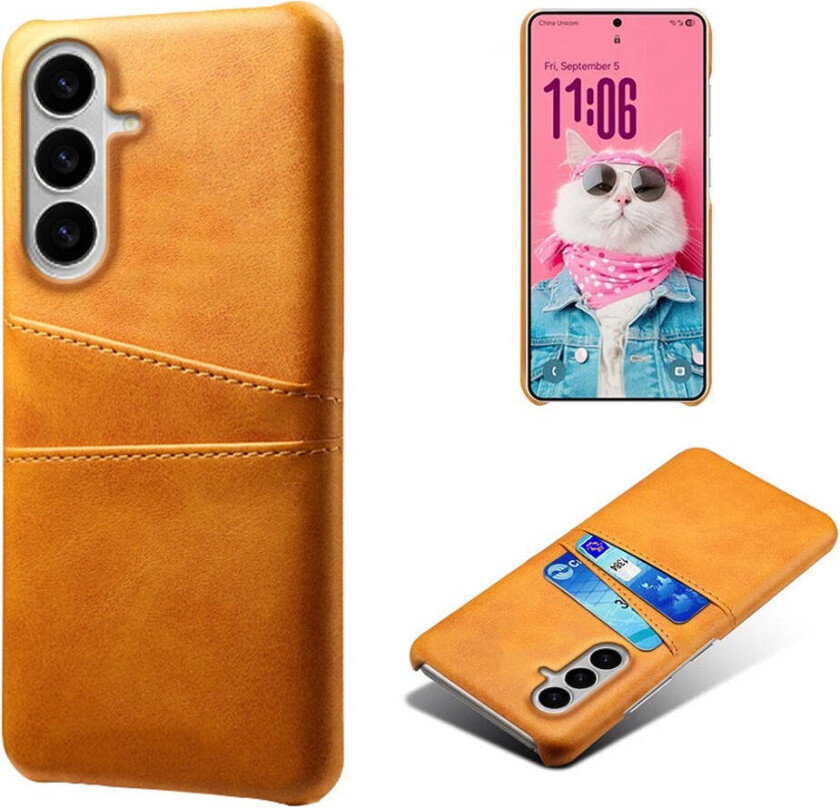 Samsung Galaxy S26 / S26 Pro EIDERWOOD Kunstskinn Deksel m. Kortholder - Oransje