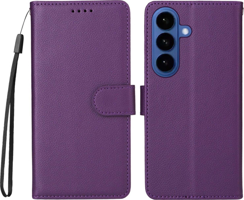 Samsung Galaxy S26 / S26 Pro EIDERWOOD Kunstskinn Flip Deksel m. Strop - Lilla