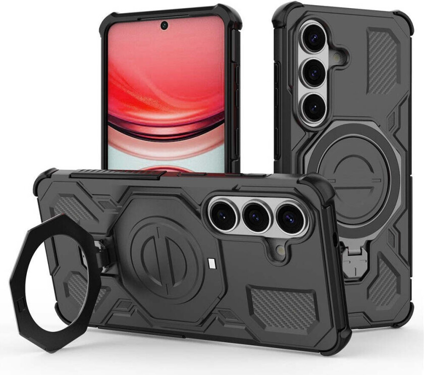 Samsung Galaxy S26 / S26 Pro EIDERWOOD Håndverker Deksel m. Roterende Kickstand - Svart