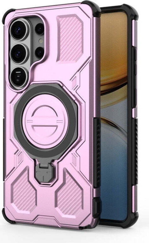 Samsung Galaxy S26 Ultra Håndverker Deksel med Kickstand - inkl. 2 x Skjermbeskyttere - Rosa