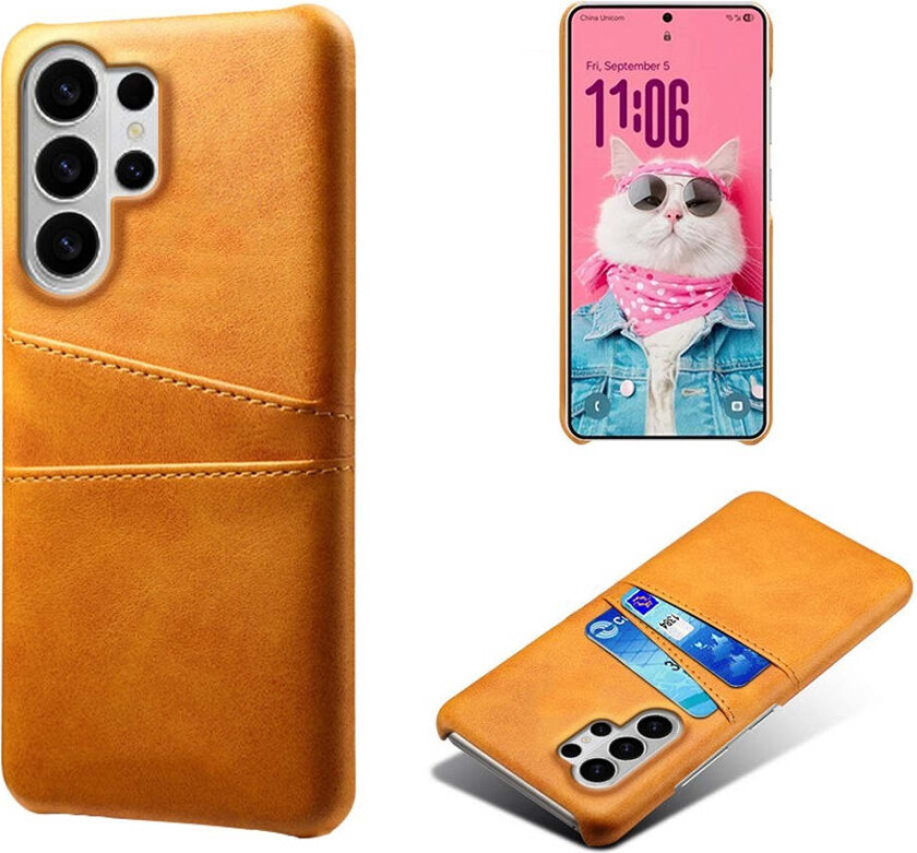 Samsung Galaxy S26 Ultra EIDERWOOD Kunstskinn Deksel m. Kortholder - Oransje