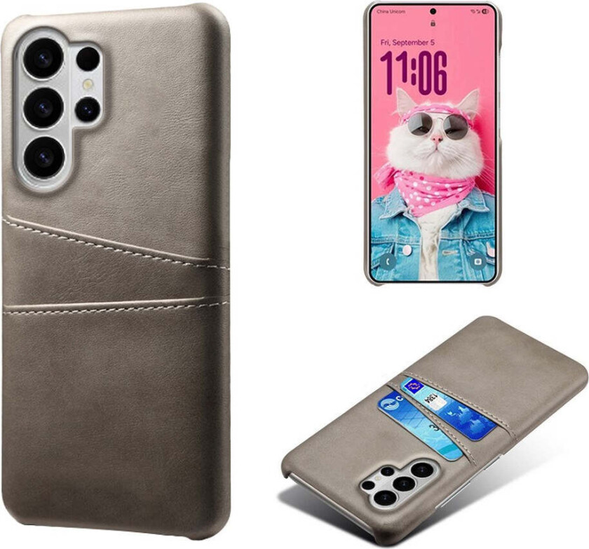 Samsung Galaxy S26 Ultra EIDERWOOD Kunstskinn Deksel m. Kortholder - Grå