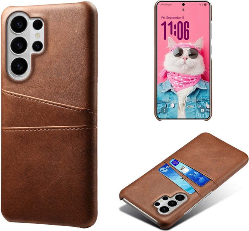 Samsung Galaxy S26 Ultra EIDERWOOD Kunstskinn Deksel m. Kortholder - Brun