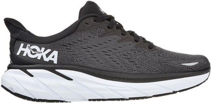 Clifton 8 Wide W Løpesko Black/White, USL 11