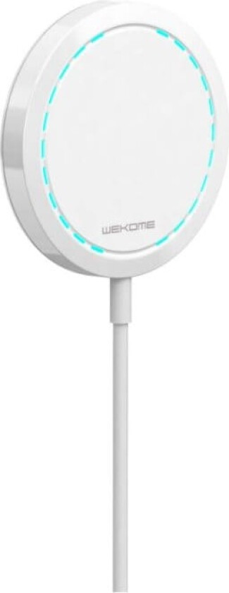 Trådløs magnetisk lader med lys 15W, Magsafe kompatibel, hvit, Sero