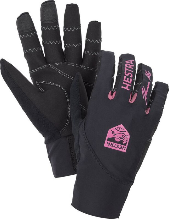 Hestra Ergo Grip Race Cut 5-finger Rulleskihansker Svart/Fuchsia, 7