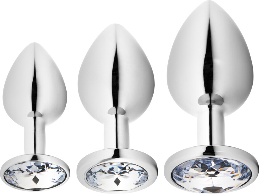 Jewel Metal Buttplug Sett - Silver