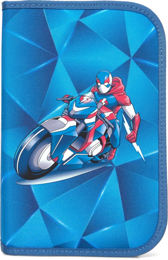 Single Section Pencil Case With Content, Blue Lightning - Blue - ONE SIZE