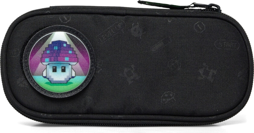 Oval Pencil Case, Pixel - Black - ONE SIZE