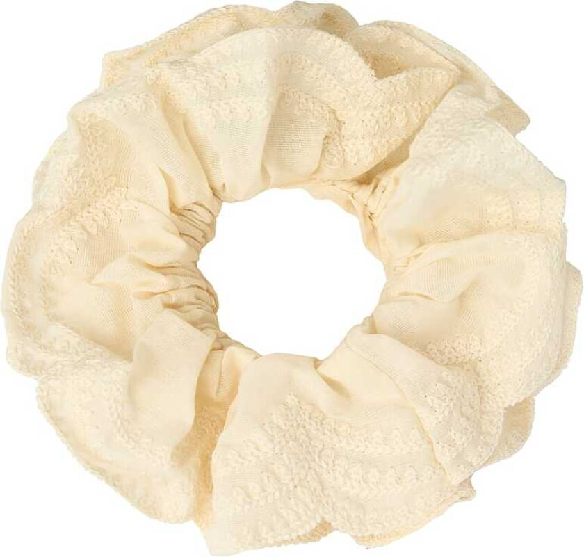 Scrunchie Broderie White