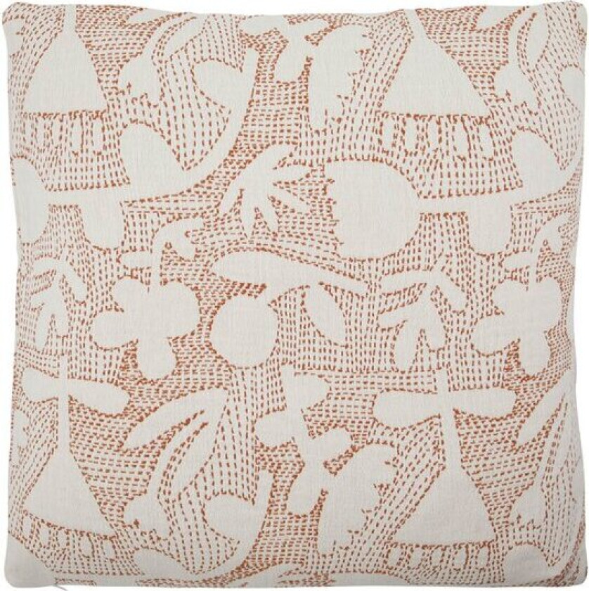 Sari putetrekk i bomull 50x50 cm off-white/brun
