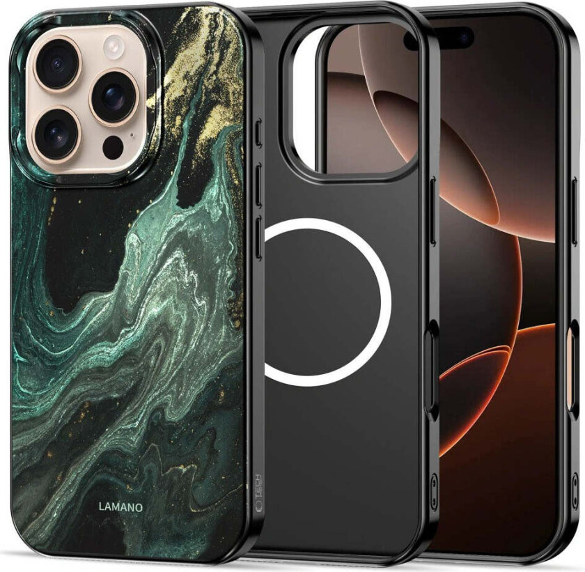 iPhone 16 Pro Max Tech-Protect Lamano Deksel - MagSafe Kompatibel - Verde Aura