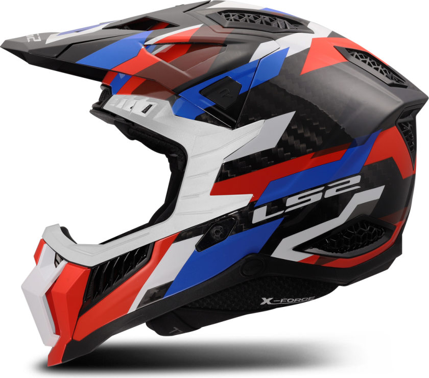 Crosshjelm LS2 MX703 X-Force MX Phantom White/Blue/Red GlossL