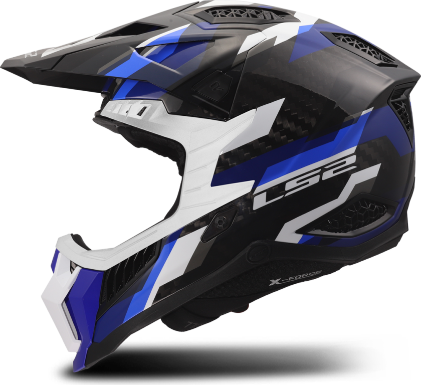 Crosshjelm LS2 MX703 X-Force MX Phantom Blue/White GlossXS